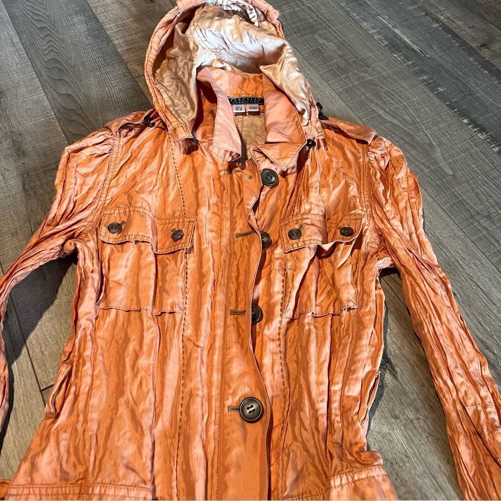 Peruvian connection long coral jacket size 6 - Picture 2 of 9